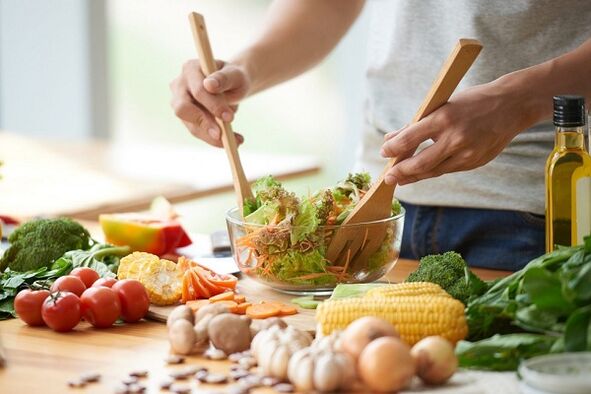 gătit salată de legume pentru prostatită